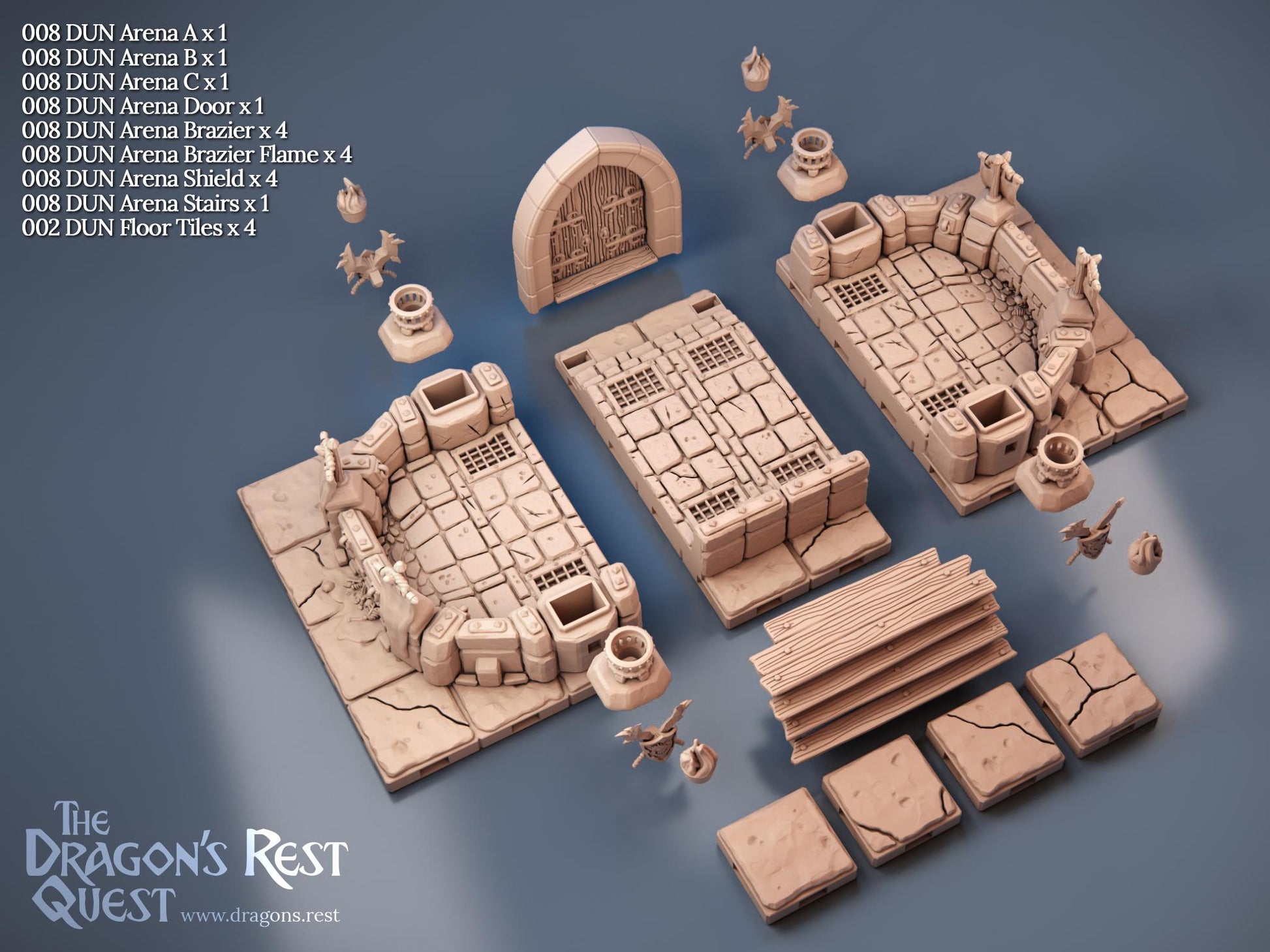 DND Dungeon Arena Starter Set | Modular Dungeon Tiles | 28mm 1.5” Grid Terrain | Tabletop RPG Terrain | Ships from Australia