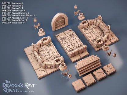 DND Dungeon Arena Starter Set | Modular Dungeon Tiles | 28mm 1.5” Grid Terrain | Tabletop RPG Terrain | Ships from Australia