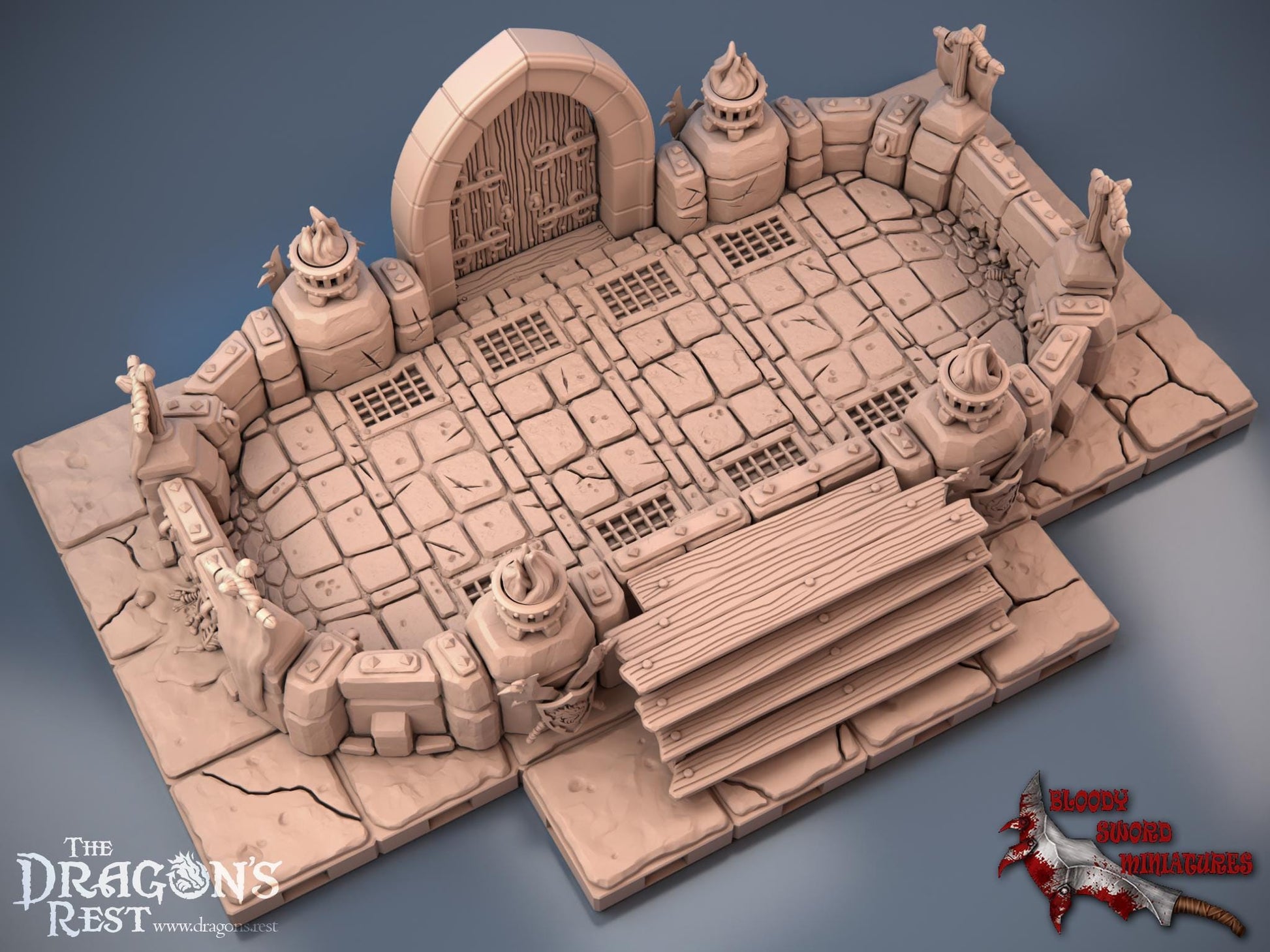 DND Dungeon Arena Starter Set | Modular Dungeon Tiles | 28mm 1.5” Grid Terrain | Tabletop RPG Terrain | Ships from Australia