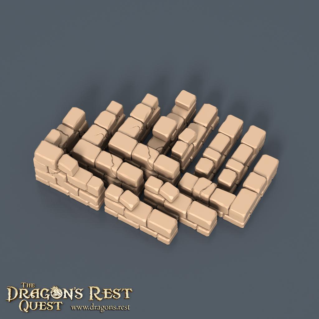 Modular Dungeon Tiles Quarter Set | Dragon’s Rest Terrain 28mm 1.5” Grid | DND Terrain | Ships from Australia
