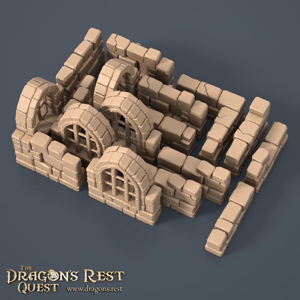 Modular Dungeon Tiles Quarter Set | Dragon’s Rest Terrain 28mm 1.5” Grid | DND Terrain | Ships from Australia
