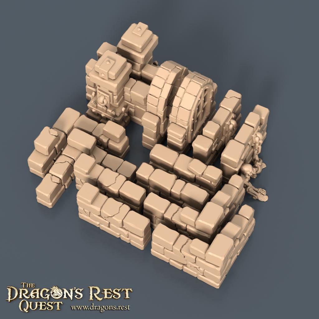 Modular Dungeon Tiles Quarter Set | Dragon’s Rest Terrain 28mm 1.5” Grid | DND Terrain | Ships from Australia
