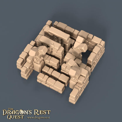 Modular Dungeon Tiles Quarter Set | Dragon’s Rest Terrain 28mm 1.5” Grid | Tabletop RPG Dungeon Layout | DND Terrain Australia
