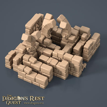 Modular Dungeon Tiles Quarter Set | Dragon’s Rest Terrain 28mm 1.5” Grid | Tabletop RPG Dungeon Layout | DND Terrain Australia