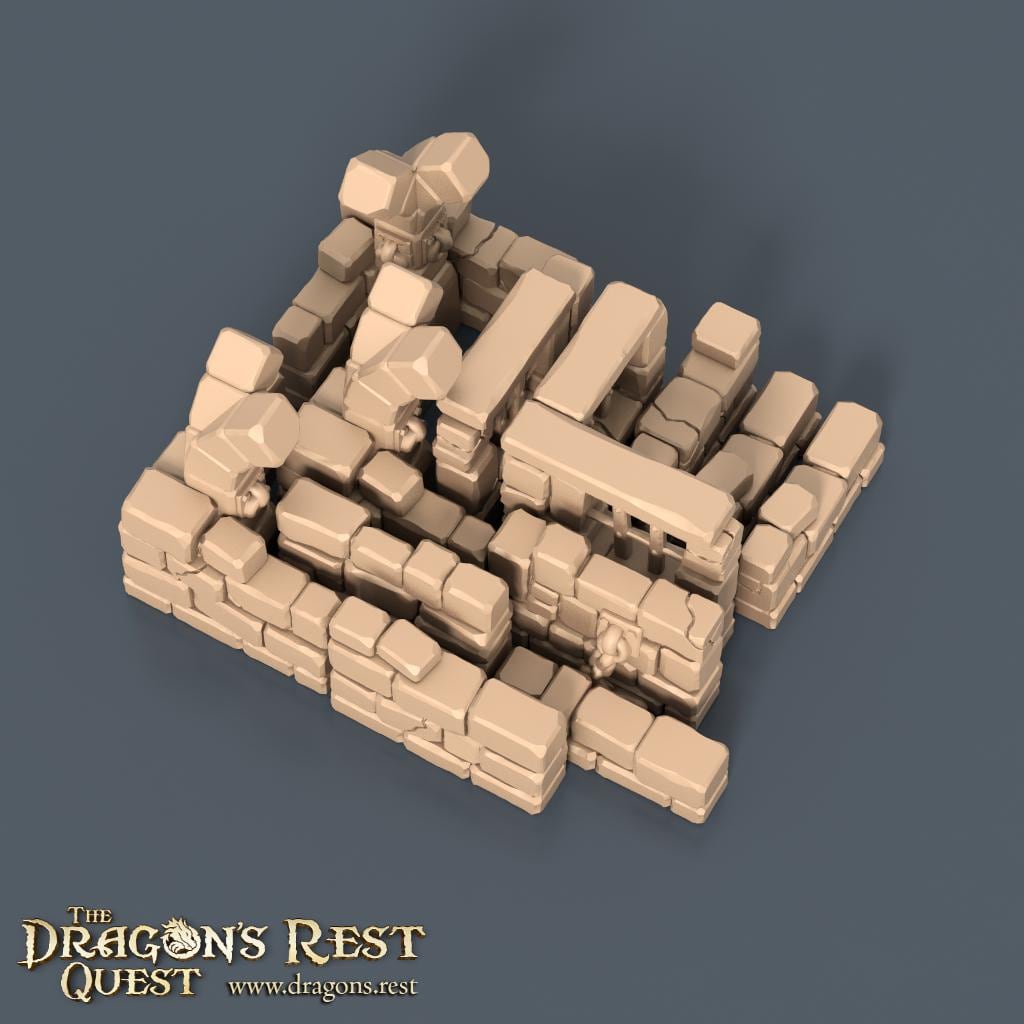 Modular Dungeon Tiles Quarter Set | Dragon’s Rest Terrain 28mm 1.5” Grid | Tabletop RPG Dungeon Layout | DND Terrain Australia