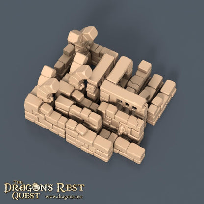 Modular Dungeon Tiles Quarter Set | Dragon’s Rest Terrain 28mm 1.5” Grid | Tabletop RPG Dungeon Layout | DND Terrain Australia