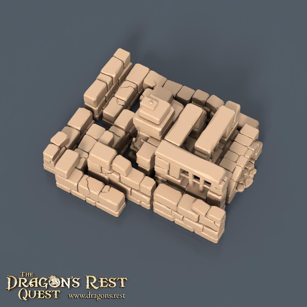 Modular Dungeon Tiles Quarter Set | Dragon’s Rest Terrain 28mm 1.5” Grid | DND Terrain | Ships from Australia