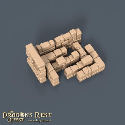 Modular Dungeon Tiles Quarter Set | Dragon’s Rest Terrain 28mm 1.5” Grid | DND Terrain | Ships from Australia