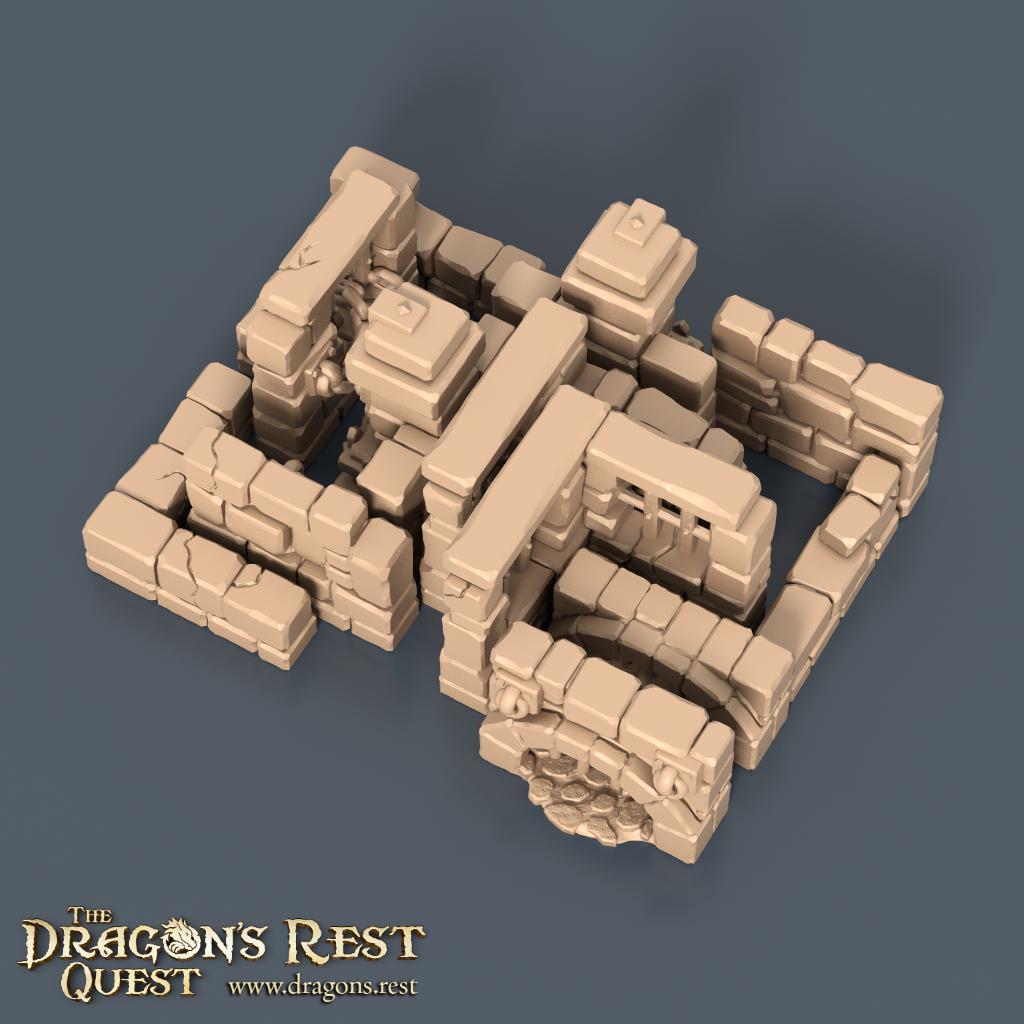 Modular Dungeon Tiles Quarter Set | Dragon’s Rest Terrain 28mm 1.5” Grid | DND Terrain | Ships from Australia