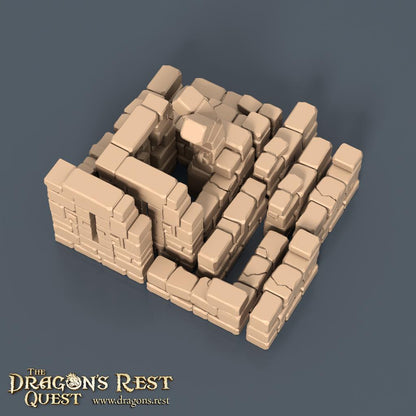 Modular Dungeon Tiles Quarter Set | Dragon’s Rest Terrain 28mm 1.5” Grid | DND Terrain | Ships from Australia