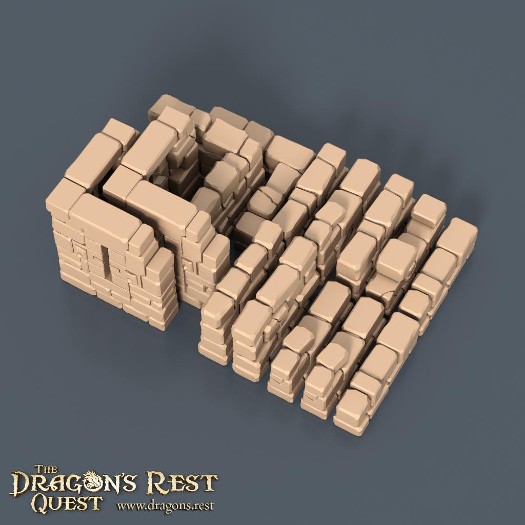Modular Dungeon Tiles Quarter Set | Dragon’s Rest Terrain 28mm 1.5” Grid | DND Terrain | Ships from Australia