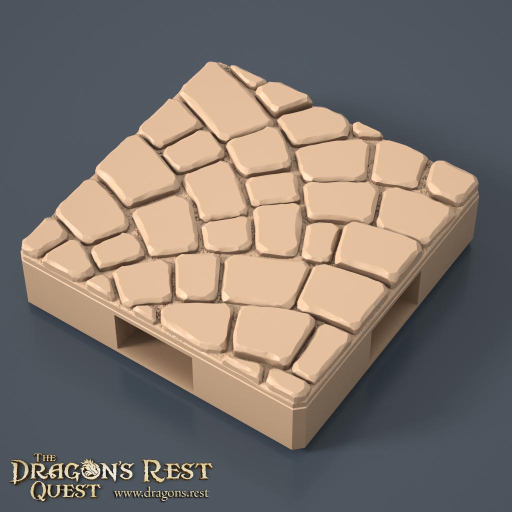 Dock Cobblestone Floor Tile — Full Cover, Variant 3 | 28mm Dragon's Rest Docks | Ships Australia
