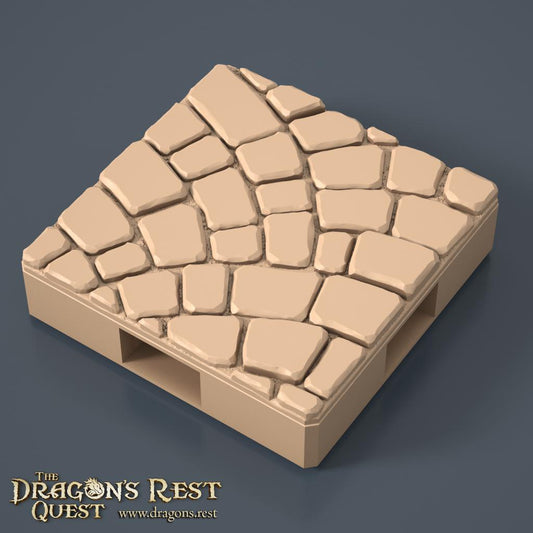 Dock Cobblestone Floor Tile — Full Cover, Variant 3 | 28mm Dragon's Rest Docks | Ships Australia