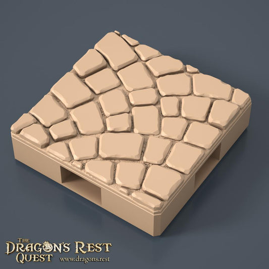 Dock Cobblestone Floor Tile — Full Cover, Variant 1 | 28mm Dragon's Rest Docks | Ships Australia