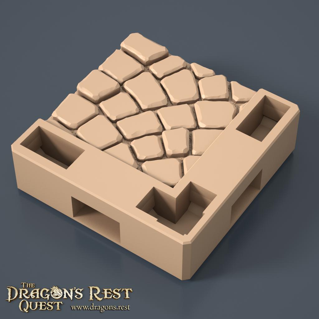 Dock Cobblestone Floor Tile — Corner Scatter, Variant 4 | 28mm Dragon's Rest | Ships Australia