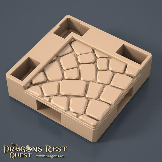 Dock Cobblestone Floor Tile — Corner Scatter, Variant 1 | 28mm Dragon's Rest | Ships Australia