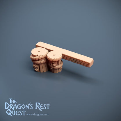 Pier End Cap — Twin Bollard | Docks Terrain | Dragon's Rest | 28mm | Ships from Australia