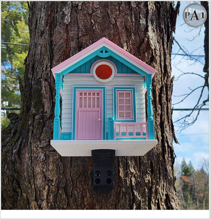Countryside Cottage Birdhouse | Retro Bird House | Pink Teal Garden Decor | Unique Outdoor Gift | Ships from Australia