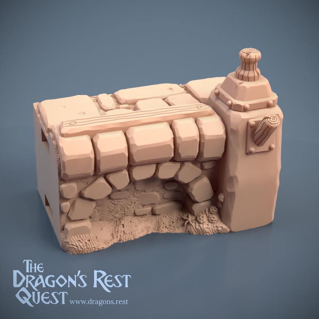 Dock Wall Tile 2x1 Rope Detail | DnD Tabletop Terrain | RPG Scenery | Dragon's Rest | Ships from Australia