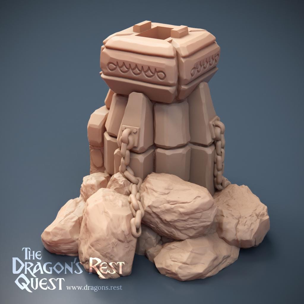 Dock Watchtower Corner 1x1 — Weathered Stone | 28mm Dragon's Rest Docks | Ships Australia