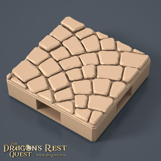 Dock Cobblestone Floor Tile — Full Cover, Variant 4 | 28mm Dragon's Rest Docks | Ships Australia