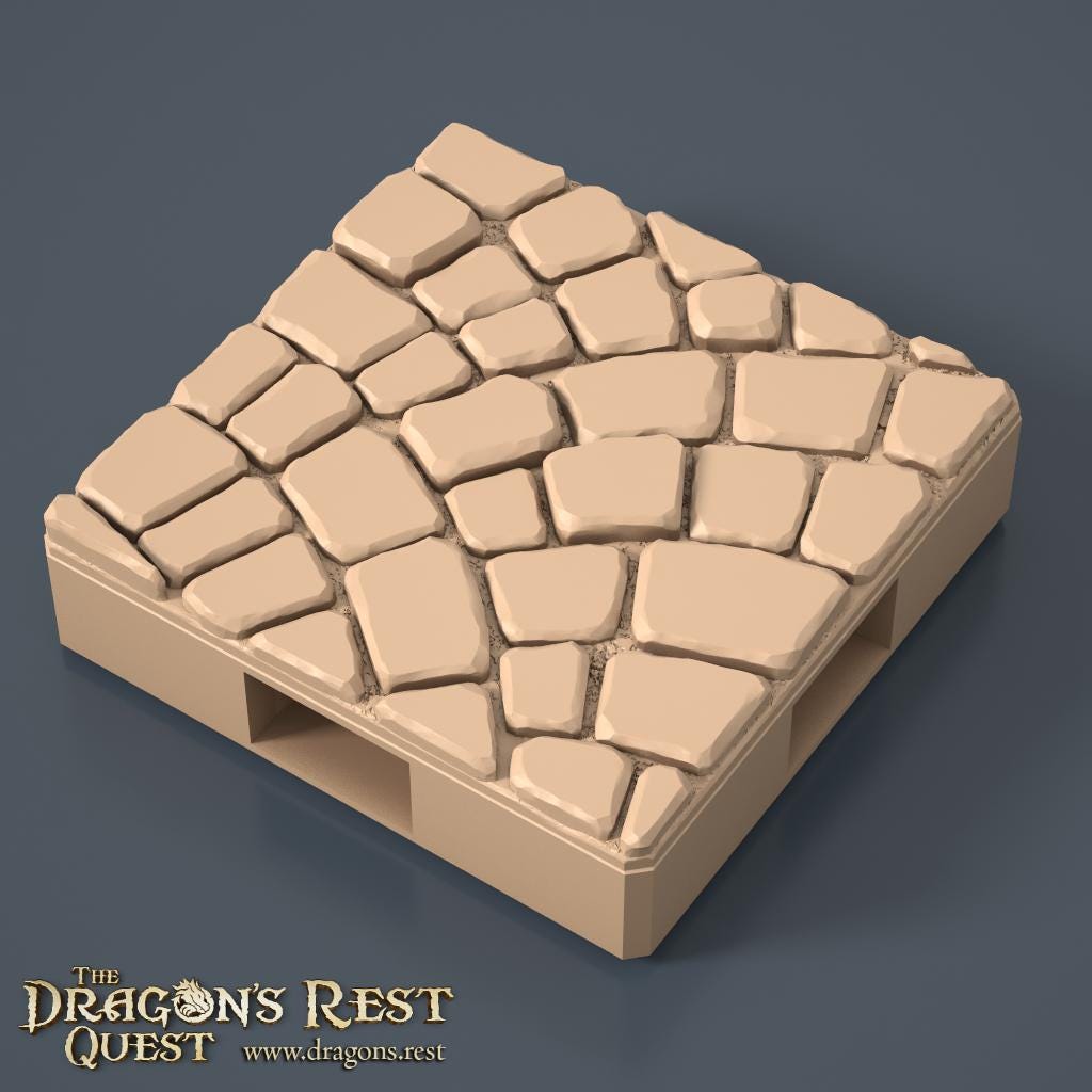 Dock Cobblestone Floor Tile — Full Cover, Variant 2 | 28mm Dragon's Rest Docks | Ships Australia
