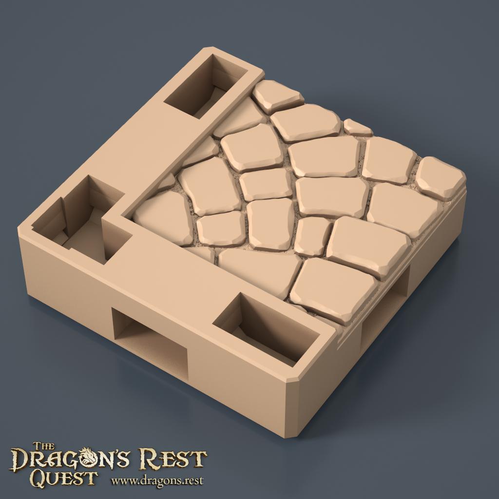 Dock Cobblestone Floor Tile — Corner Scatter, Variant 3 | 28mm Dragon's Rest | Ships Australia