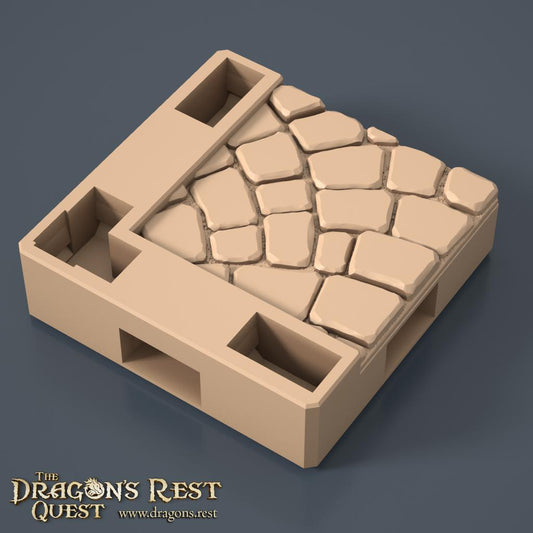 Dock Cobblestone Floor Tile — Corner Scatter, Variant 3 | 28mm Dragon's Rest | Ships Australia