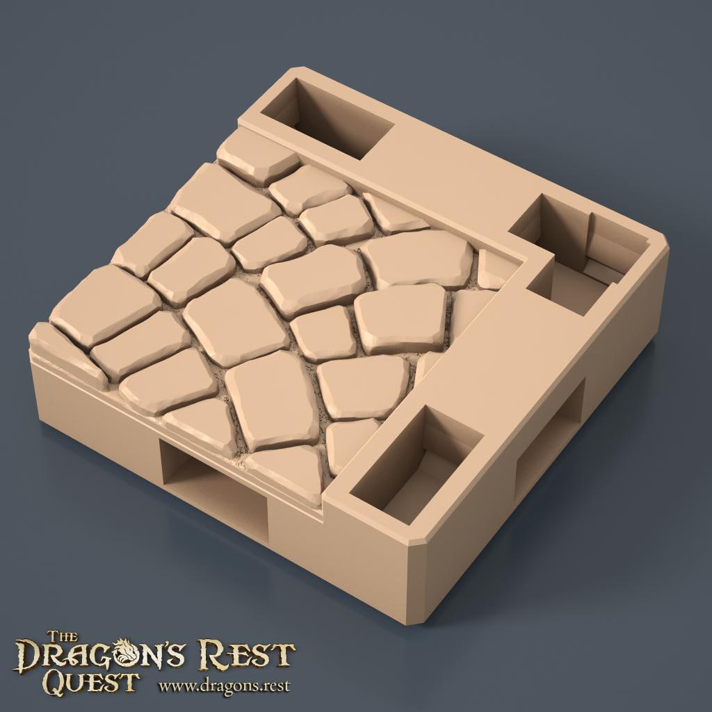 Dock Cobblestone Floor Tile — Corner Scatter, Variant 2 | 28mm Dragon's Rest | Ships Australia