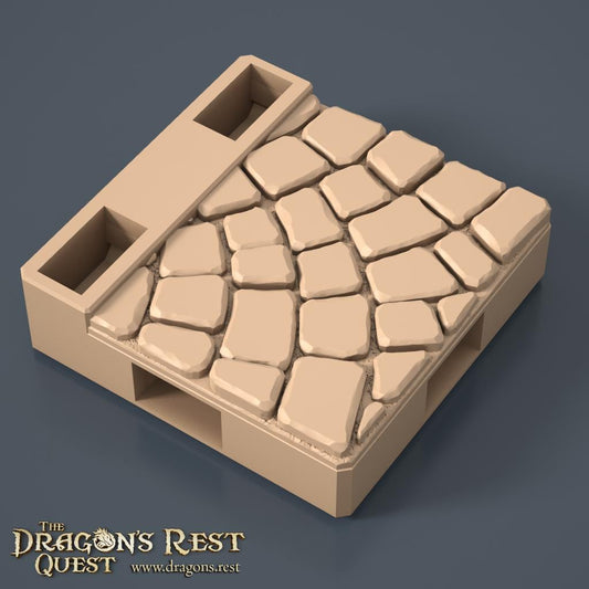 Dock Cobblestone Floor Tile — Full Fan, Rotation D | 28mm Dragon's Rest Docks | Ships Australia