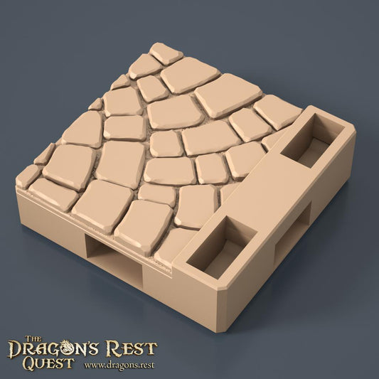 Dock Cobblestone Floor Tile — Three-Quarter Fan, Rotation A | 28mm Dragon's Rest | Ships Australia
