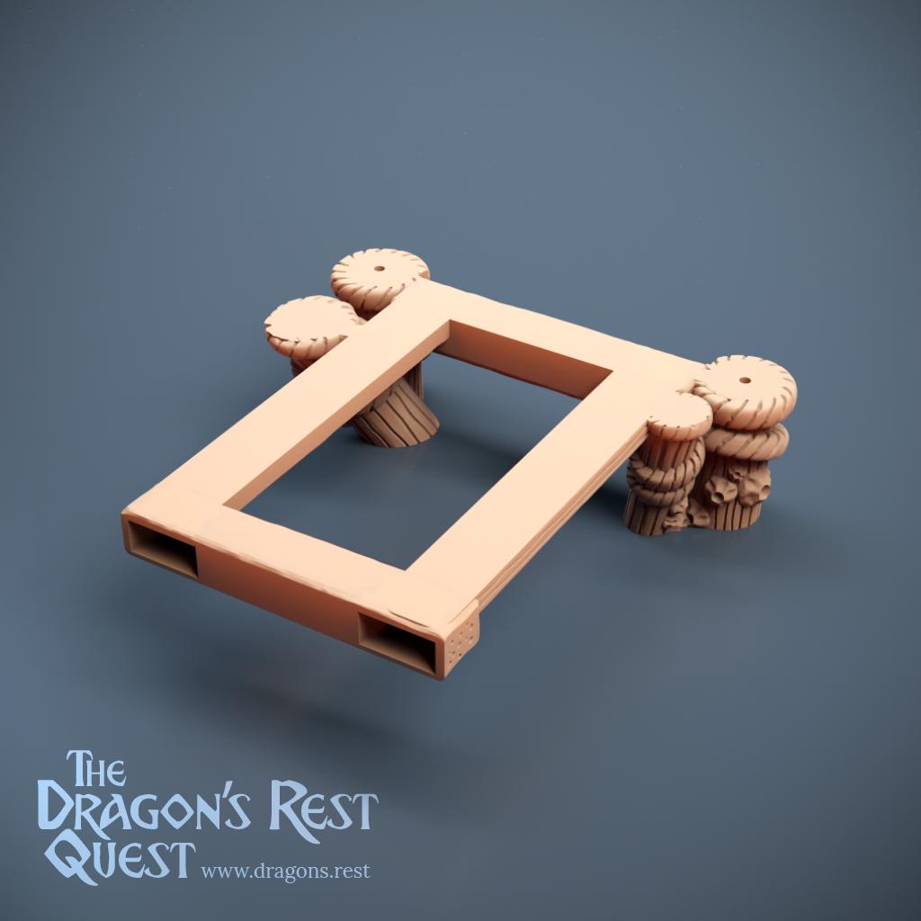 Pier Section — Four Corner Bollards | Docks Terrain | Dragon's Rest | 28mm | Ships from Australia
