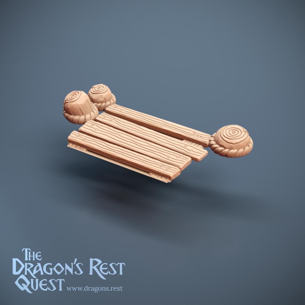 Pier Section — Three Bollard Posts | Docks Terrain | Dragon's Rest | 28mm | Ships from Australia