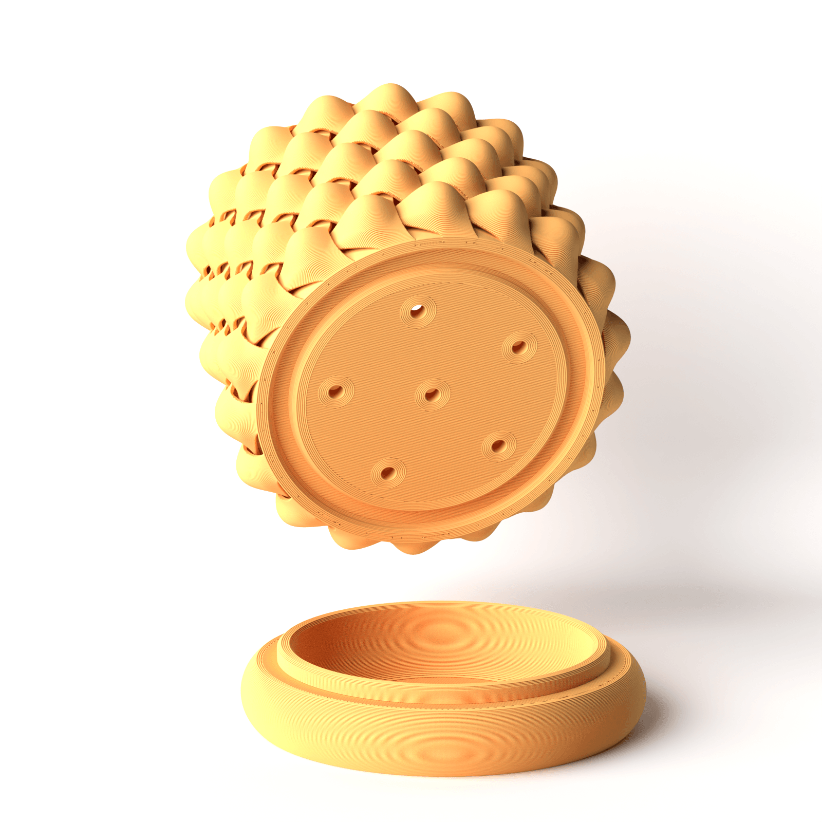 Ripple Planter – with Drip Tray | Planter with tray – Organic