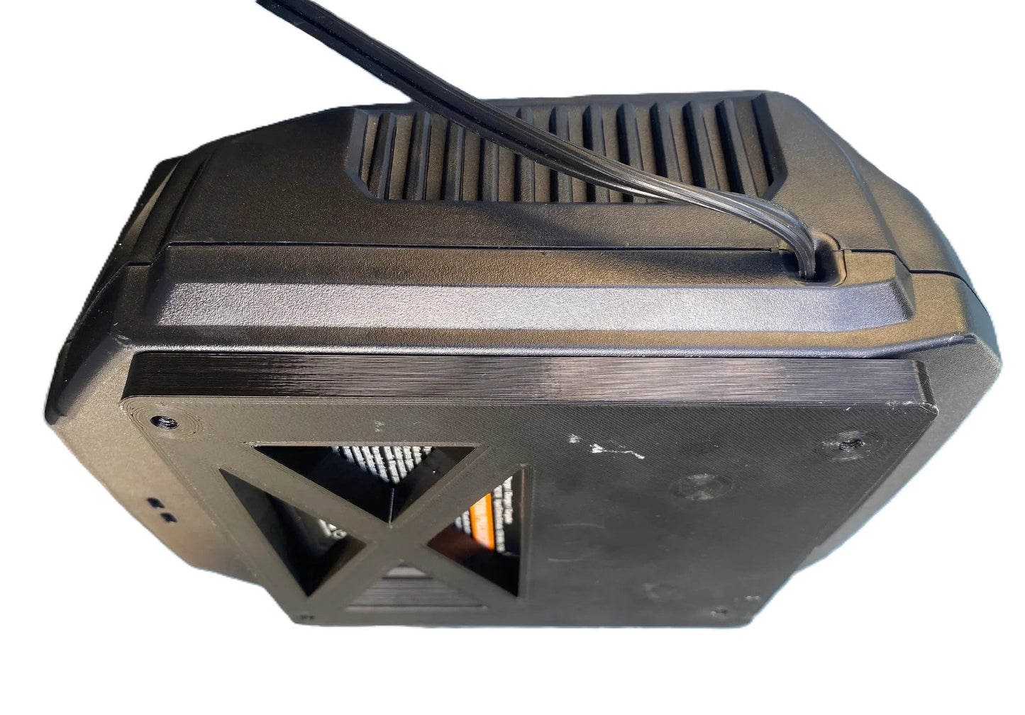 EGO 56V Charger Wall Mount Holder for CH2100E – Black & Green, featuring a side view highlighting the charger connection.