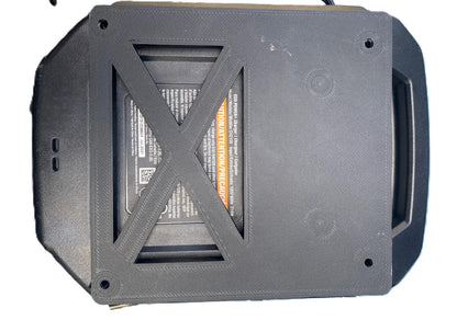 EGO 56V Charger Wall Mount Holder for CH2100E – Black & Green, showing the back view with mounting structure.