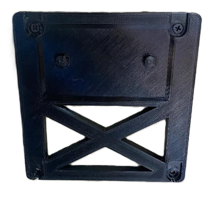 EGO 56V Charger Wall Mount Holder for CH2100E – Black & Green, displaying the underside with structural features for installation.