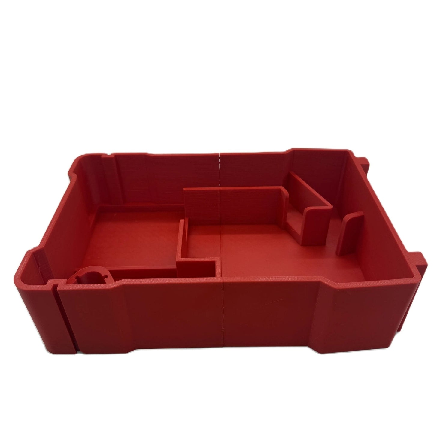 Overview of the Milwaukee M12 Laser Level Insert for Packout Box #48228435, highlighting its durable construction and organized slots for tool placement.