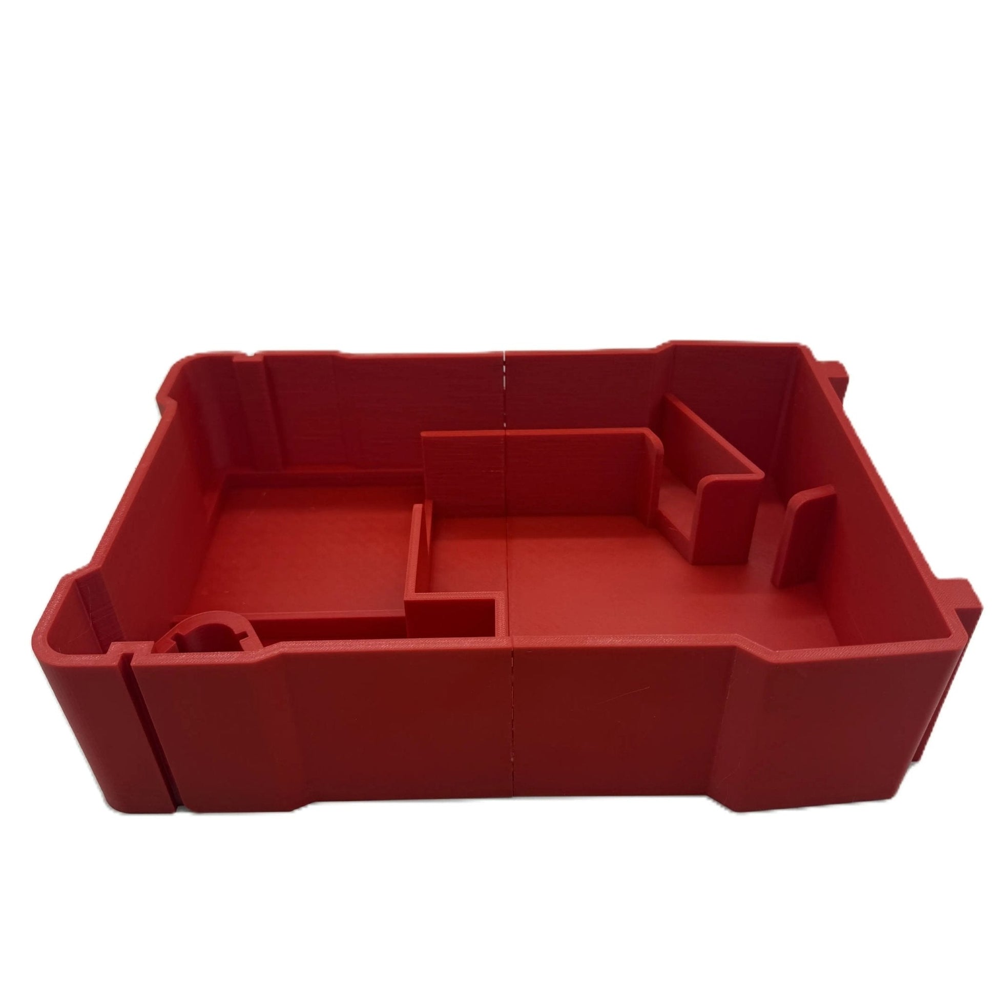 Overview of the Milwaukee M12 Laser Level Insert for Packout Box #48228435, highlighting its durable construction and organized slots for tool placement.