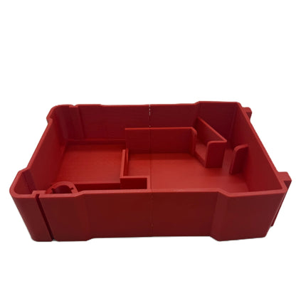 Overview of the Milwaukee M12 Laser Level Insert for Packout Box #48228435, highlighting its durable construction and organized slots for tool placement.