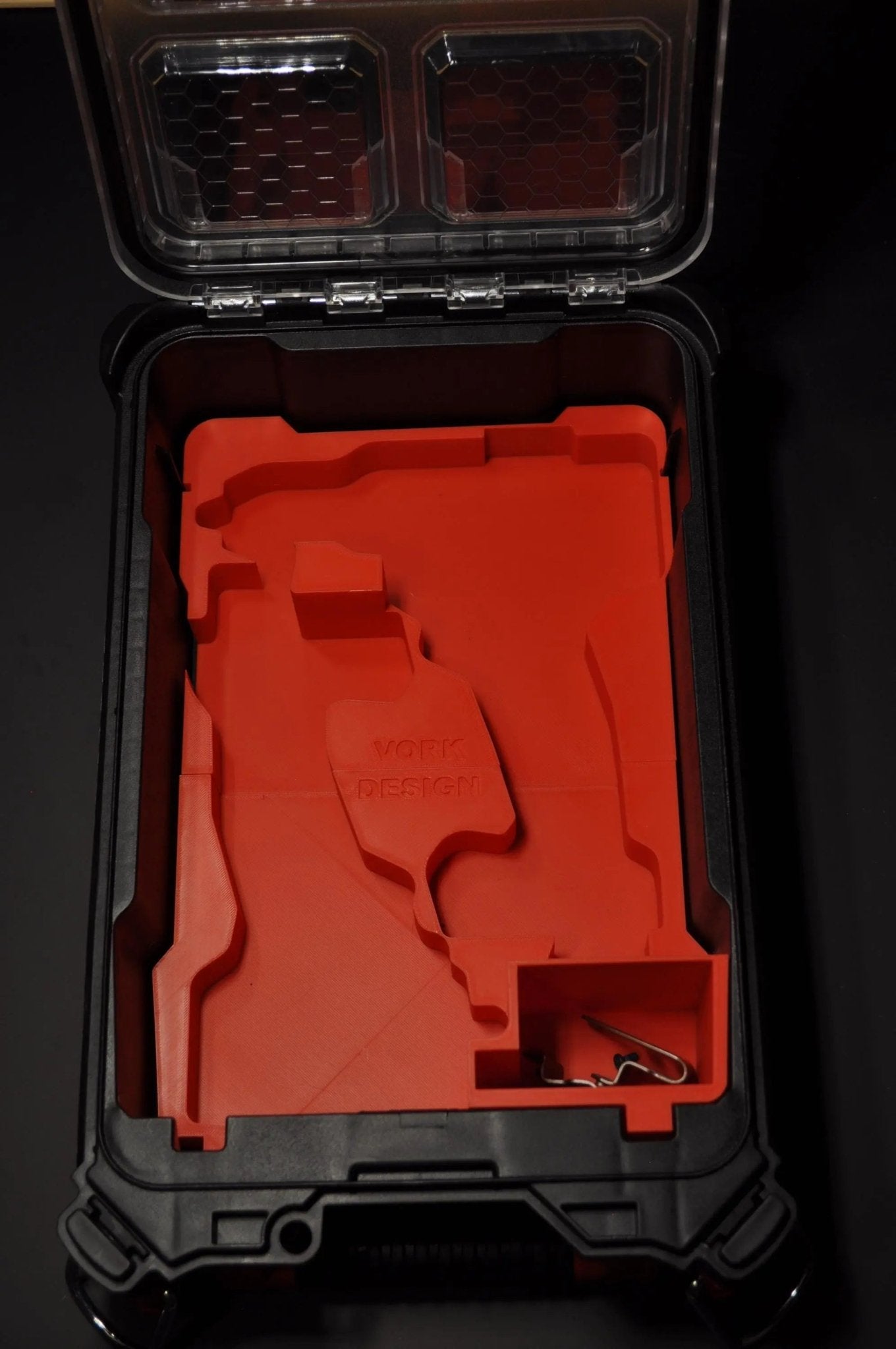 Packout Insert for Milwaukee M18 Fuel Hammer Drill & Impact Driver - Insert Only, showing the insert's interior with tool slots and compartments, illustrating its organized design.