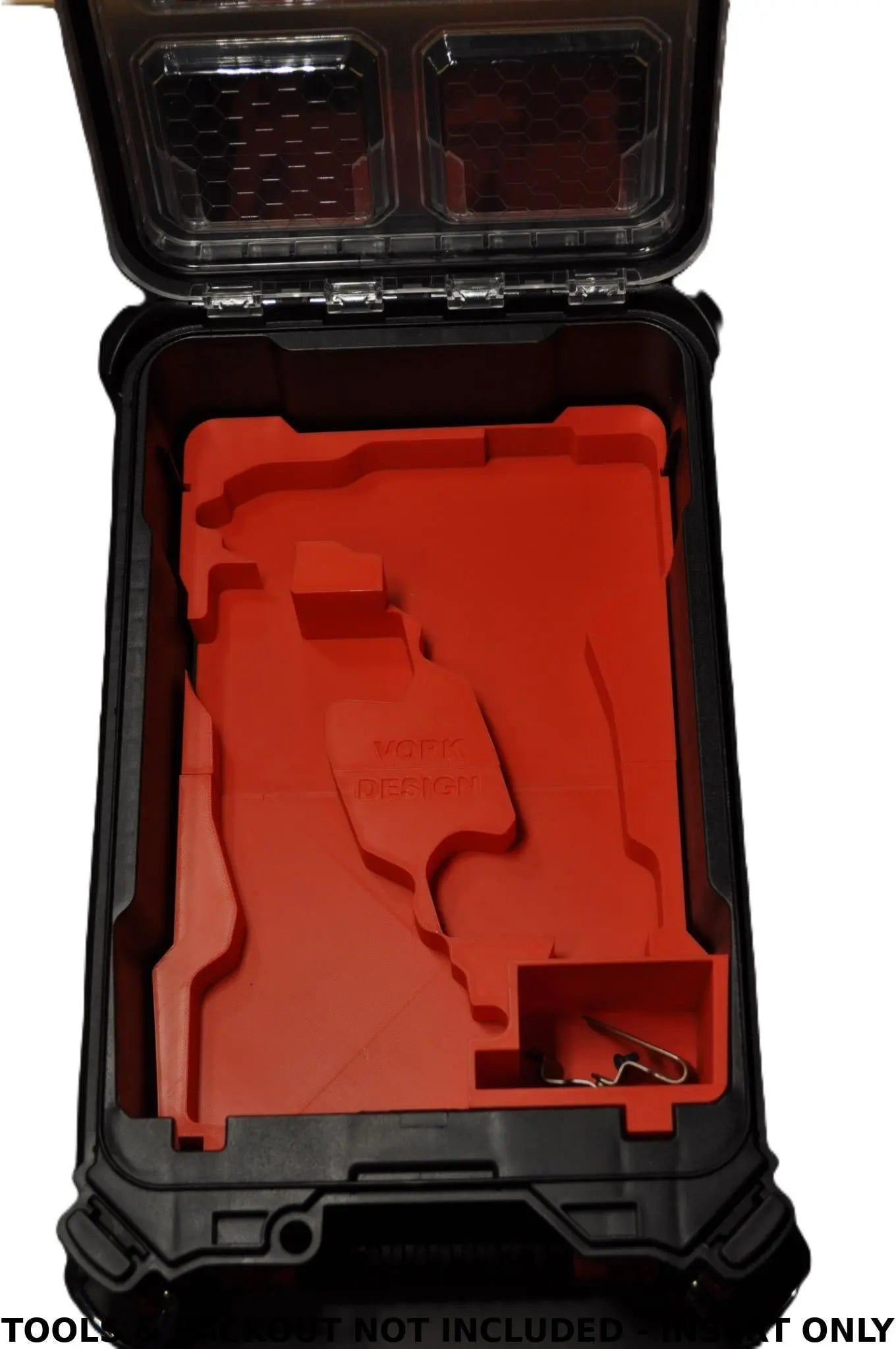 Packout Insert for Milwaukee M18 Fuel Hammer Drill & Impact Driver - Insert Only, highlighting the empty compartment of the insert designed for tool organization within the Packout box.