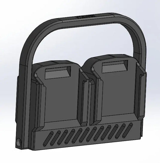 Makita 18V Wall Mount Battery Storage – Heavy-Duty Battery Holder design showcasing a sturdy, dual battery holder with a robust, snap-fit structure for secure organization of Makita 18V batteries.