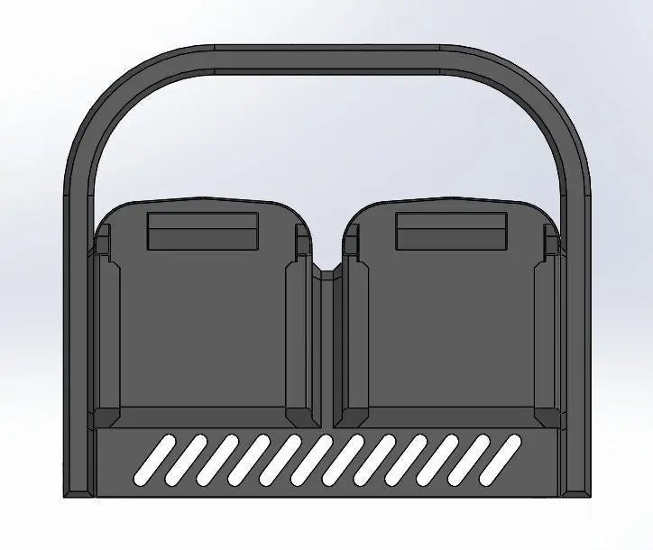 Makita 18V Wall Mount Battery Storage - Heavy-Duty Battery Holder design showcasing the capacity to hold two Makita 18V batteries securely, ideal for organized workspace solutions.