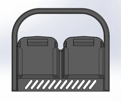 Makita 18V Wall Mount Battery Storage - Heavy-Duty Battery Holder design showcasing the capacity to hold two Makita 18V batteries securely, ideal for organized workspace solutions.