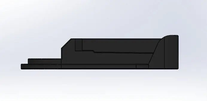 Battery Holder – Makita M18 Wall-Mountable Organizer, side profile illustration displaying its robust construction for organizing tool batteries.