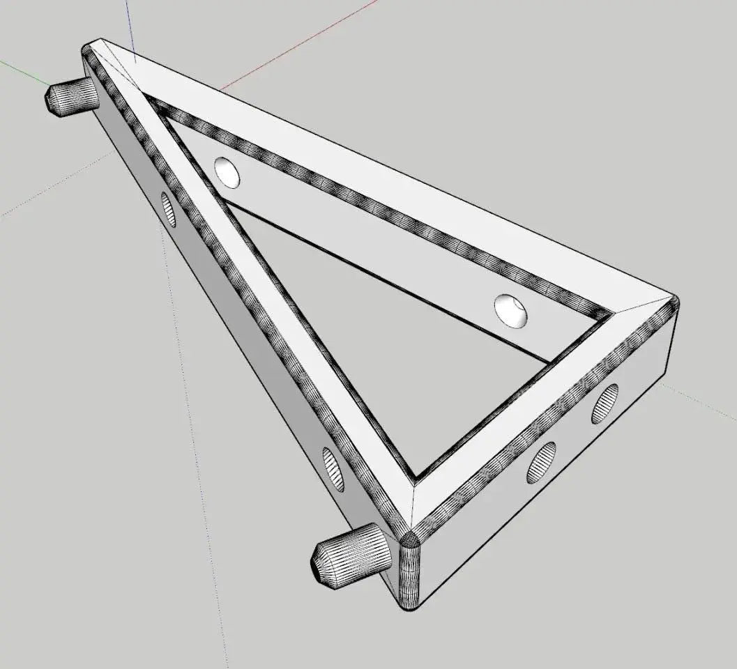 Sketch design of the Makita 18V Dual Charger Wall Mount, featuring detailed outlines and dimensions for precision engineering.