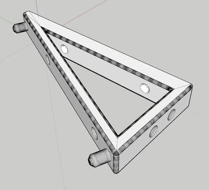 Sketch design of the Makita 18V Dual Charger Wall Mount, featuring detailed outlines and dimensions for precision engineering.