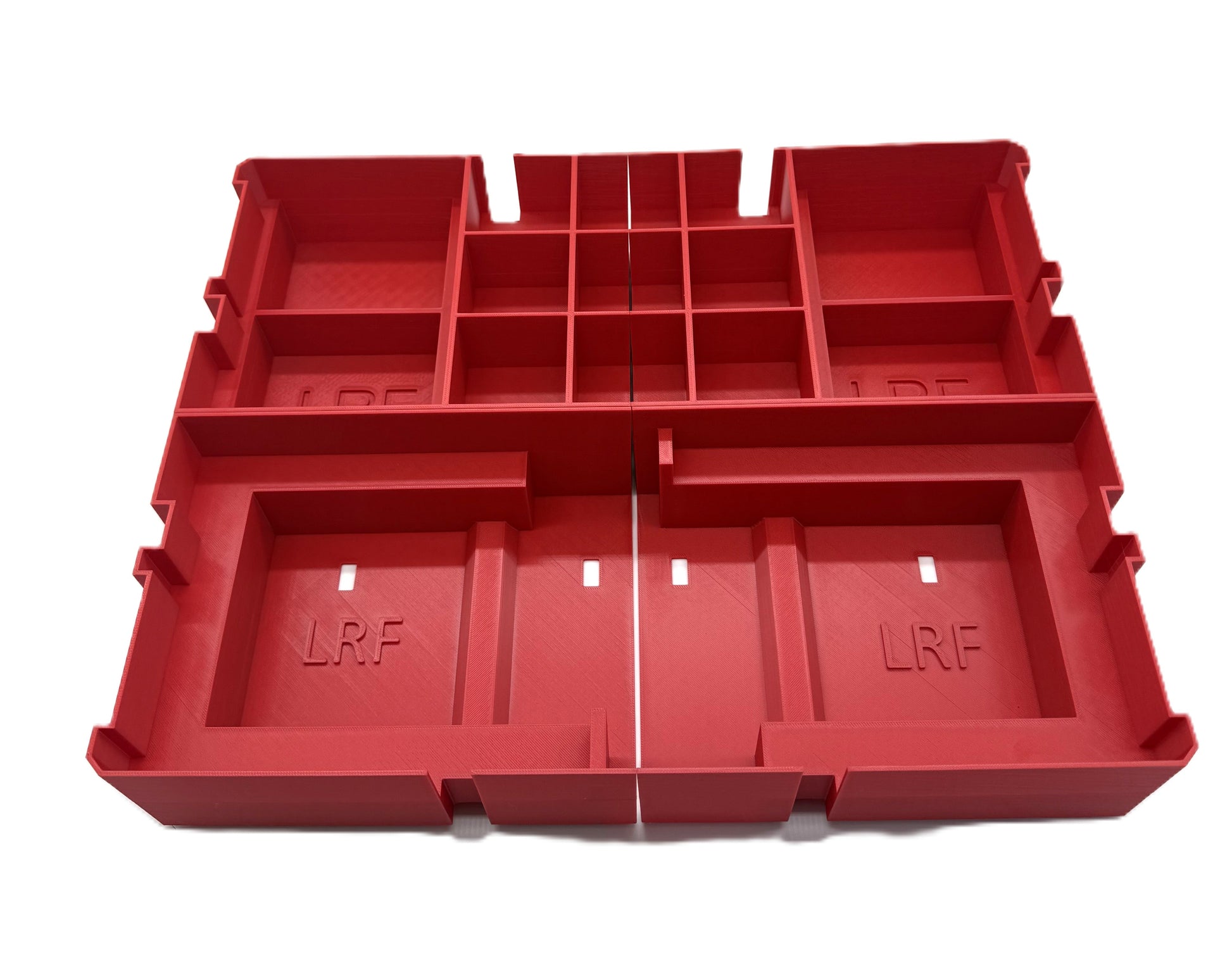 Packout Insert For Milwaukee M12 & M18 Chargers – Compatible 2-Drawer & 3-Drawer Insert Displaying Red Durable Organizer with Compartments for Tool Storage