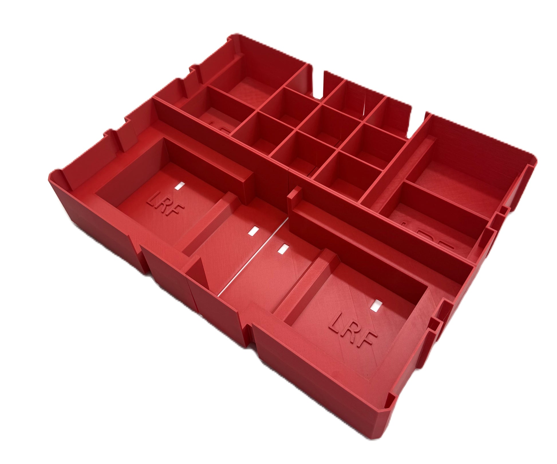 Packout Insert for Milwaukee M12 & M18 Chargers – Compatible with 2-Drawer & 3-Drawer systems, highlighted from a different angle, highlighting robust construction and storage compartments.